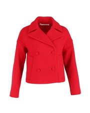 Marni Double Breasted Cropped Jacket In Red Wool Eu38