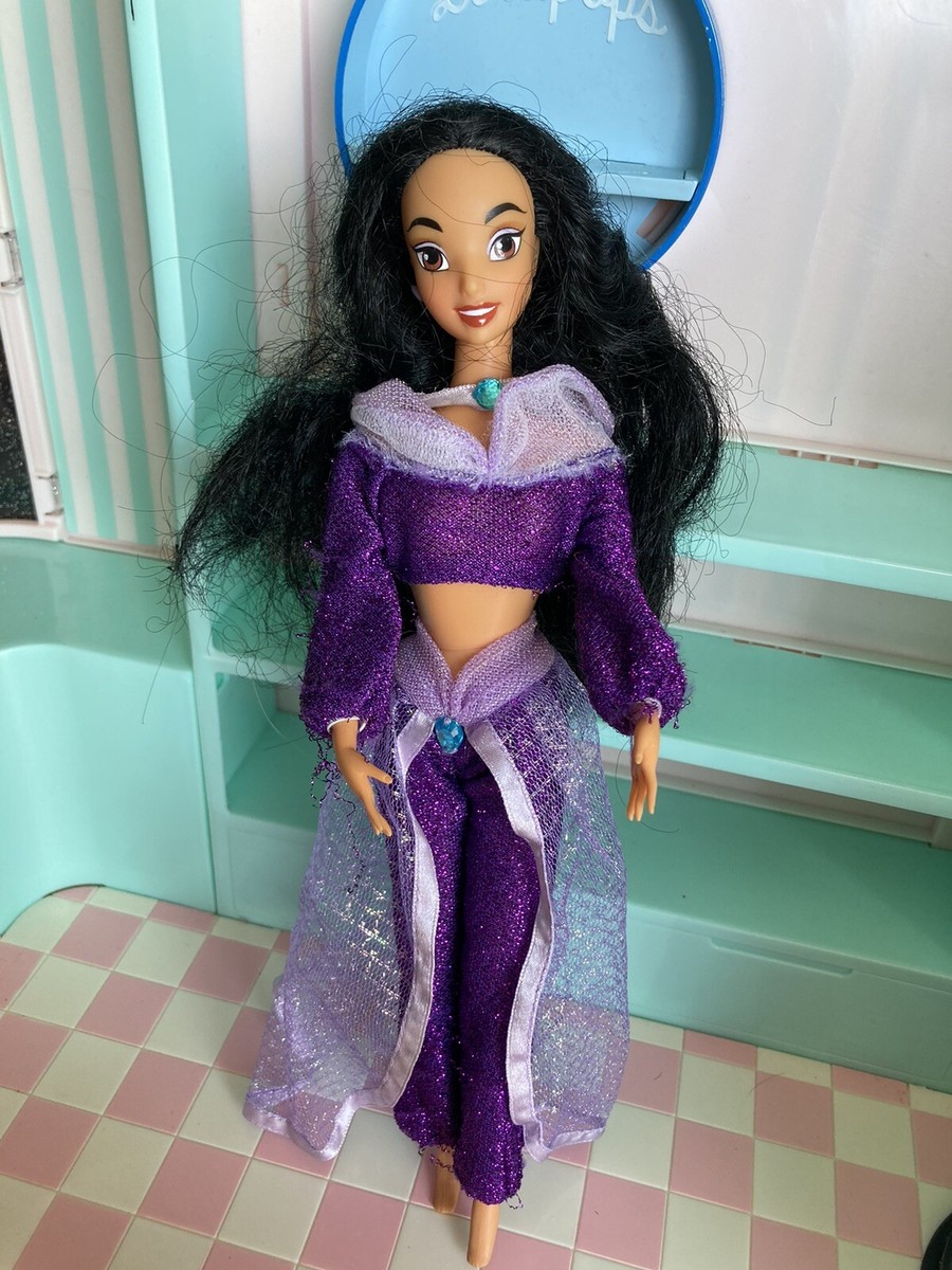 VINTAGE Disney Princess Jasmine Doll with Purple Outfit Used