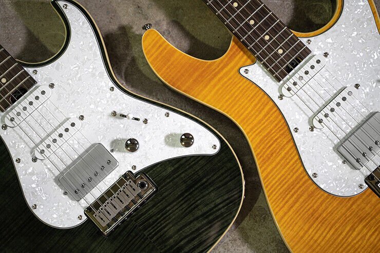 Cort G280 Select Amber Flamed Maple Top Alder Locking Tuner