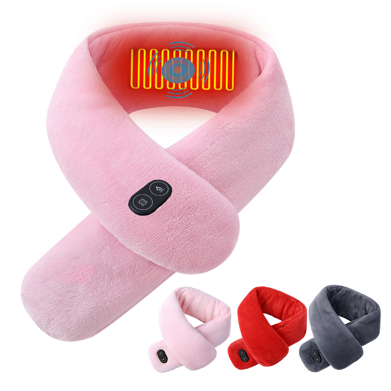 USB Warm Scarf Heated Neck Scarf Four Level Massager Control Heated Wrap Scarves eBay