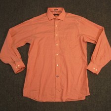 Tommy Hilfiger Button Down Dress Shirt 16 34/35 Long Sleeve Salmon Pink Collared