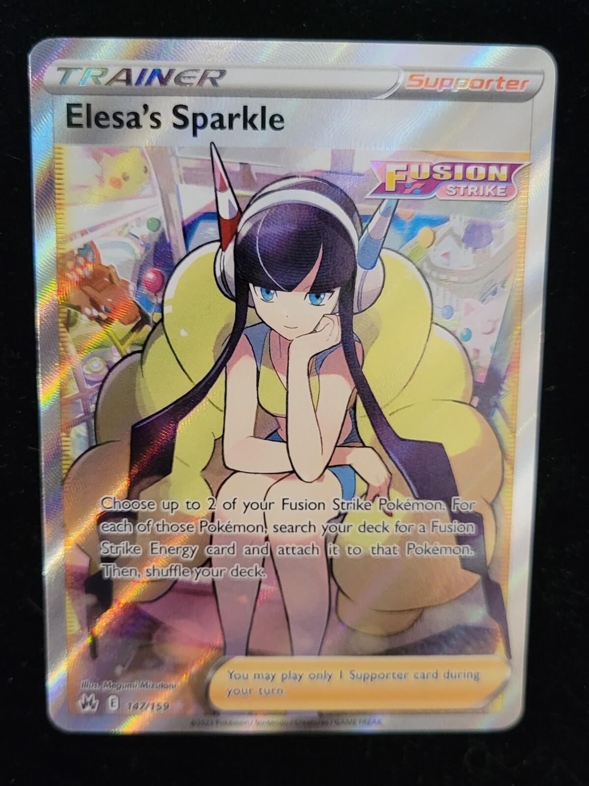 POKEMON CROWN ZENITH ELESA'S SPARKLE FULL ART 147/149 TCG HOLO