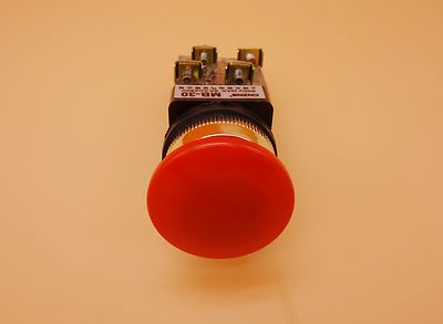 1PC Cutout 30mm Spring Return Momentary RED Mushroom Head push button switch