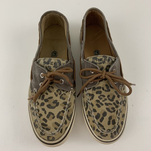 black leopard print sperrys