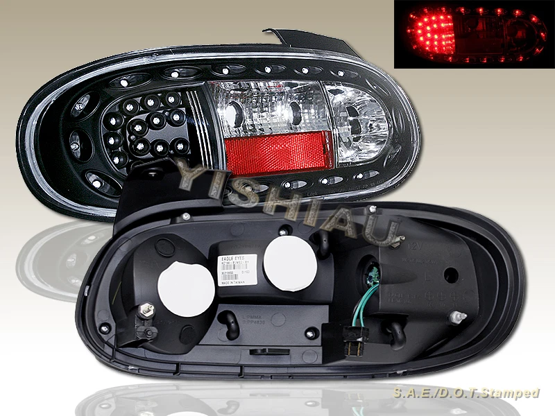 99 00 01 02 03 04 05 MAZDA MIATA MX-5 NEGRO LED LUCES TRASERAS LUCES FRENO 1999-2005 Foto 2 de 2