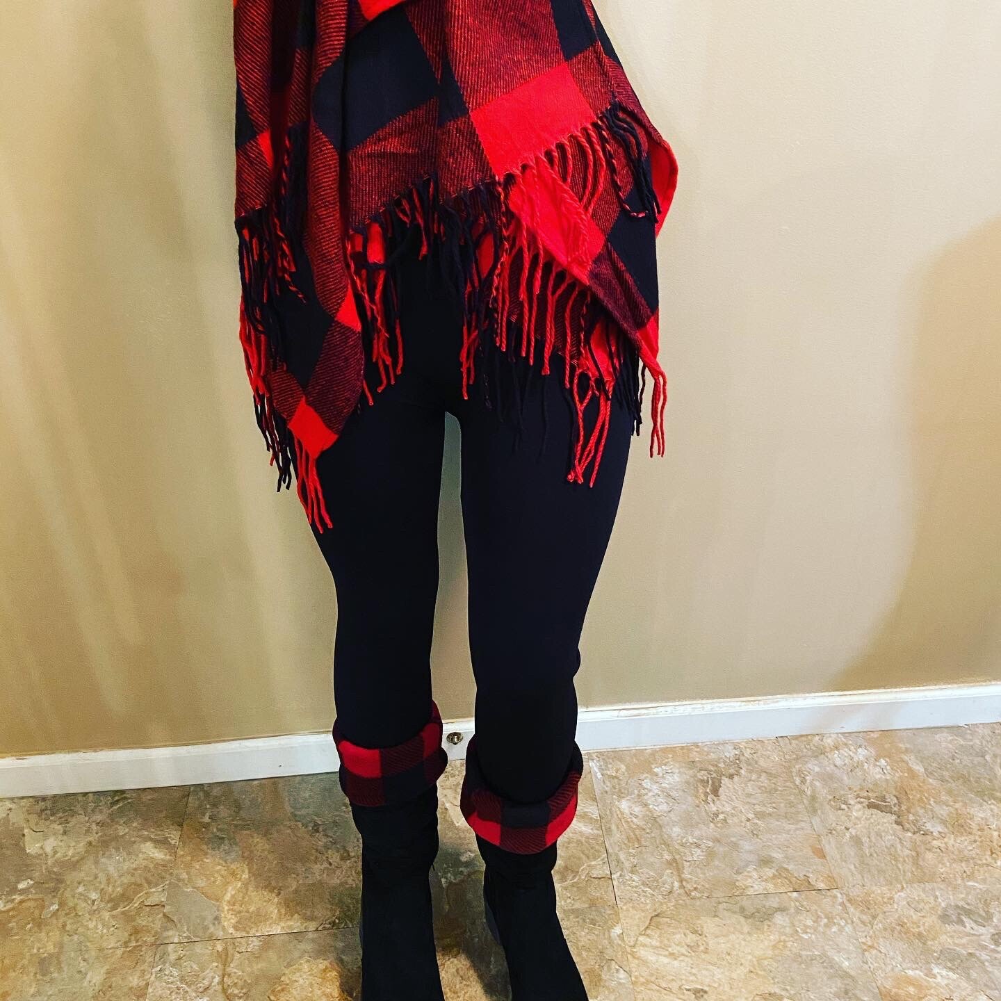 buffalo plaid boot cuffs