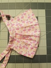 ADULT Size Pink Flamingo 100 Cotton Fabric Cloth Adjustable Face Mask with ties