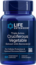 3 PACK Life Extension Triple Action Cruciferous Vegetable Extract Resveratrol