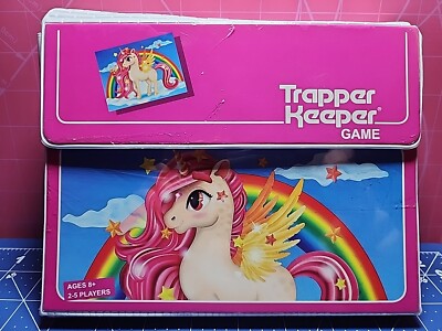 Trapper Keeper Card Collecting Retro 80s Game -Rainbow Unicorn Lisa Frank Inspir
