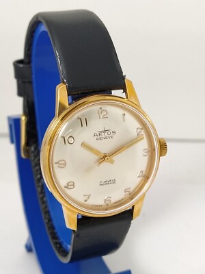 Vintage AETOS GENEVE 17 J hand winding men's watch GP10mic cal FHF  ST96*1950's