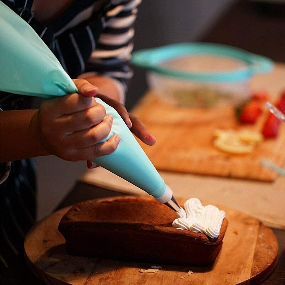 5Pcs Reusable Silicone Pastry Bag DIY Icing Piping Bags Cream Cake