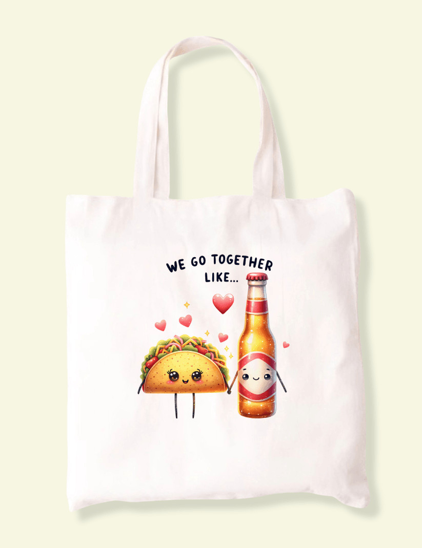 ⭐ Tote bag Amor Taco y Cerveza ✅ Bolsa de Tela Personalizada | Tote Bag 100% ...