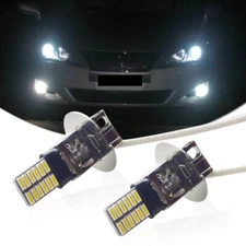 2PCS Xenon White H3 6000K 24-SMD LED High Beam Lamps Fog Driving DRL Light Bulbs