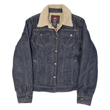 Dickies Work Womens Sherpa Lined Denim Jacket Blue S