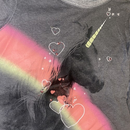 Kohls So Gray Unicorn Sweatshirt Girls 7/8 - Picture 2 of 4