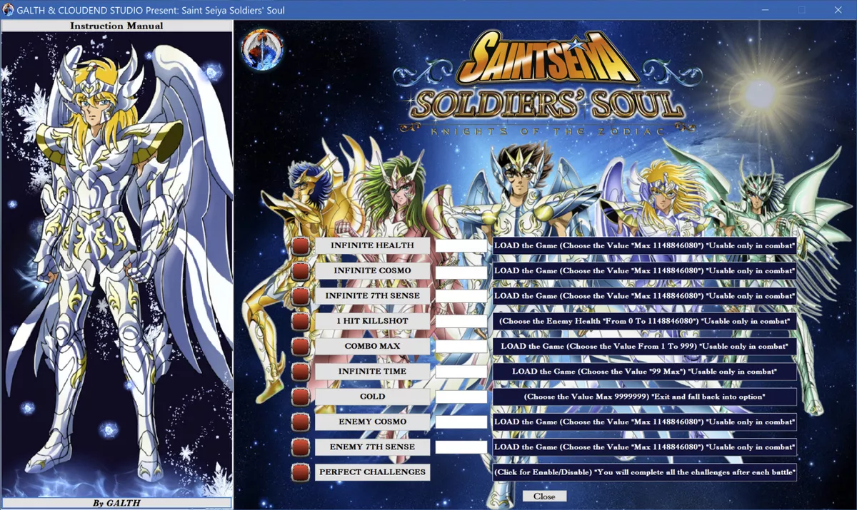 SAINT SEIYA SOLDIERS SOUL CHEATS TRAINER MODS TRICKS CODES