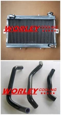NJ-For Honda TRX250 TRX250R 1986 1987 Aluminum Radiator & Silicone Hose BLACK