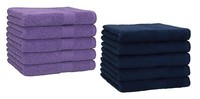 Betz 10 StüCk GäStehandtüCher Premium Baumwolle 30X50 Cm Lila / Dunkelblau