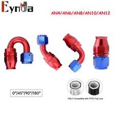 AN4 AN6 AN8 AN10 AN12 PTFE Hose End Fitting Adapter Oil Fuel Gas Line Connecter