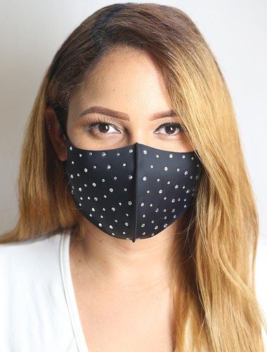 Rhinestone face mask, Reusable washable, Triple layer well fit, Various color - Picture 9 of 19