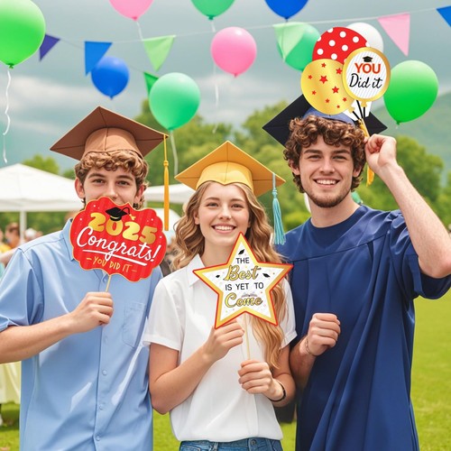 Graduation Photo Booth Props Class of 2025 Graduate Party Decorations Supplie... - Picture 2 of 7