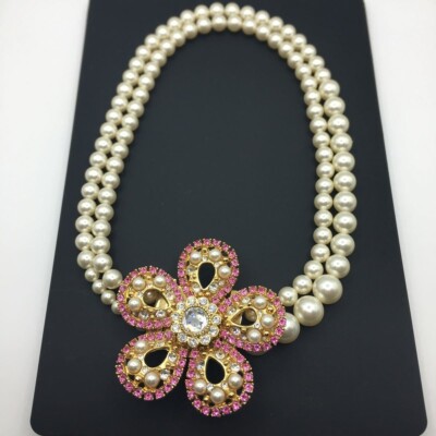 miumiu ビジュー ネックレス ミュウ ミュウ ネックレス MIU MIU CRYSTAL NECKLACE メタル