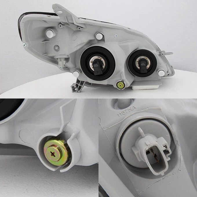 Se adapta a Toyota Matrix 2003-2008 ámbar negro bisel faros de repuesto Foto 3 de 4