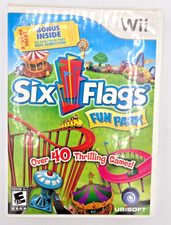Six Flags Fun Park (Nintendo Wii, 2009) Complete In Box w/ Park Ticket Offer