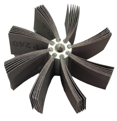 Merit 2-5/8'' to 3'' Bore Polisher Aluminum Oxide 240 Grit 1/4''-20 Connection