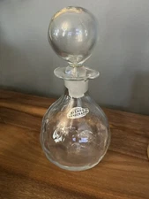 Blenko 715 Clear Glass Joel Myers Bubble Decanter Bubble Stopper 9in