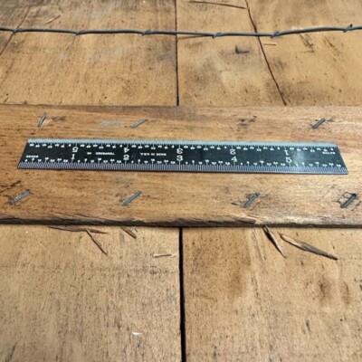 6'' Products Engineering 4R Rigid Black EZ Read Tempered Ruler 8ths/16ths 32nds/6