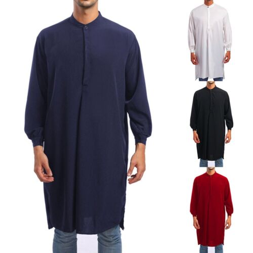 Hot New Robe Top Long Sleeve Muslim Clothing Muslim Robe Slight Stretch - Picture 1 of 20