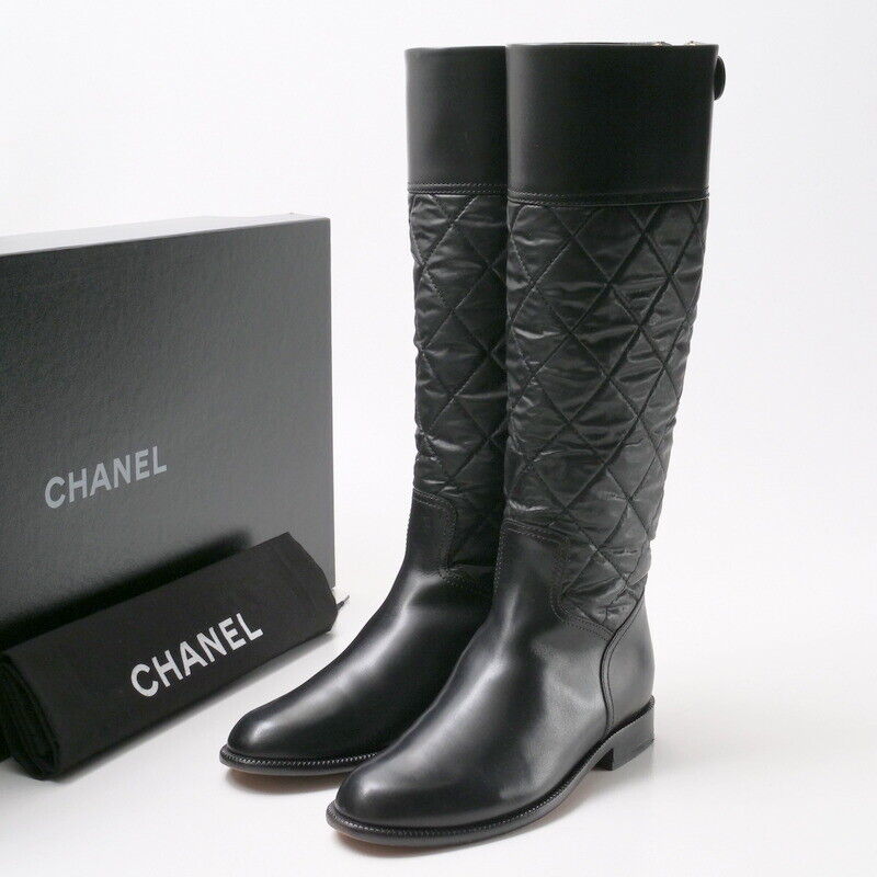 CHANEL boots Size 37 Matelasse Long Boots Shoes CC Logo COCO CHANEL boots Size 37 Matelasse Long Boots Shoes CC Logo COCO