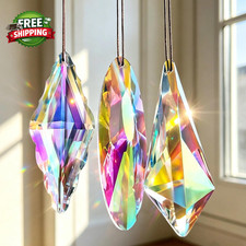 3PCS Crystal Suncatcher Prism AB Rainbow Maker for Window durable and lightwei
