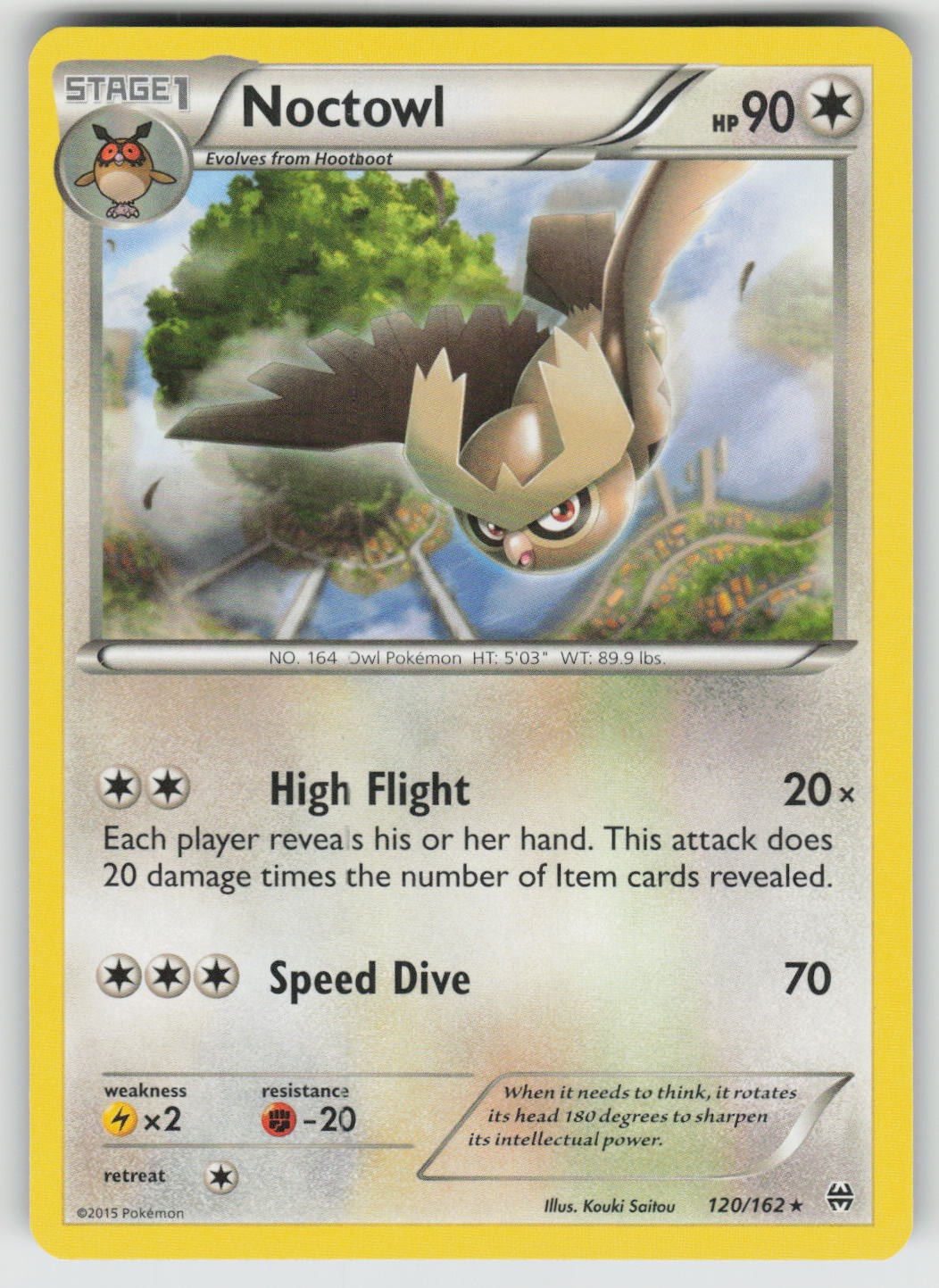 Noctowl 120/162 Rare BREAKthrough Pokemon Near Mint