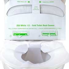 Biodegradable Half-Fold Toilet Seat Covers 500 Pk. Self-Flushing, Disposable ...