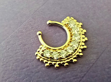 Septum Clip-On Fake Nose Ring Clicker Non-Piercing Gem Hanger Hoop Jewelry B-1