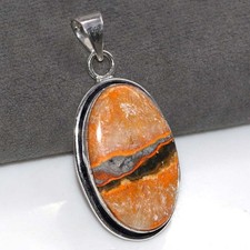 Pretty Bumble Bee Jasper 925 Silver Plated Pendant 2.4