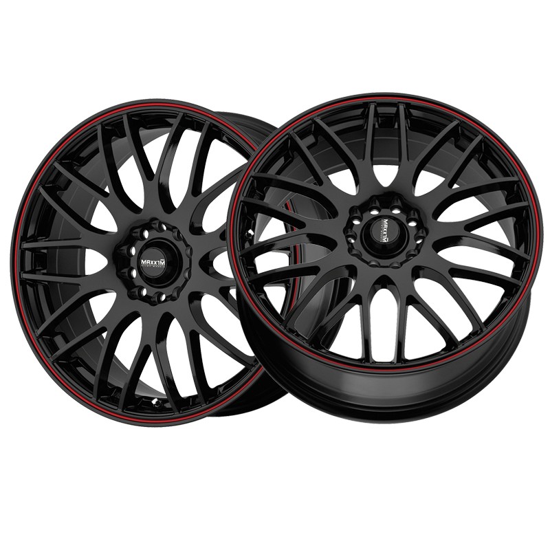 1 X Maxxim 42B Maze 17X7 5X100 / 5X4.50 73.00 Hub +40 Offset Black Wheel Rim