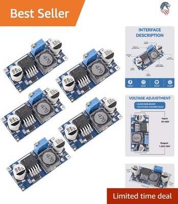 High Efficiency 5-Pack LM2596 DC to DC Buck Converters - Safe Power Supply