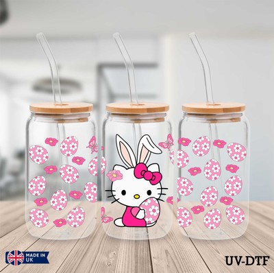 Kitty UV DTF Aufkleber - 16oz Libbey Dose Glasfolie yn988