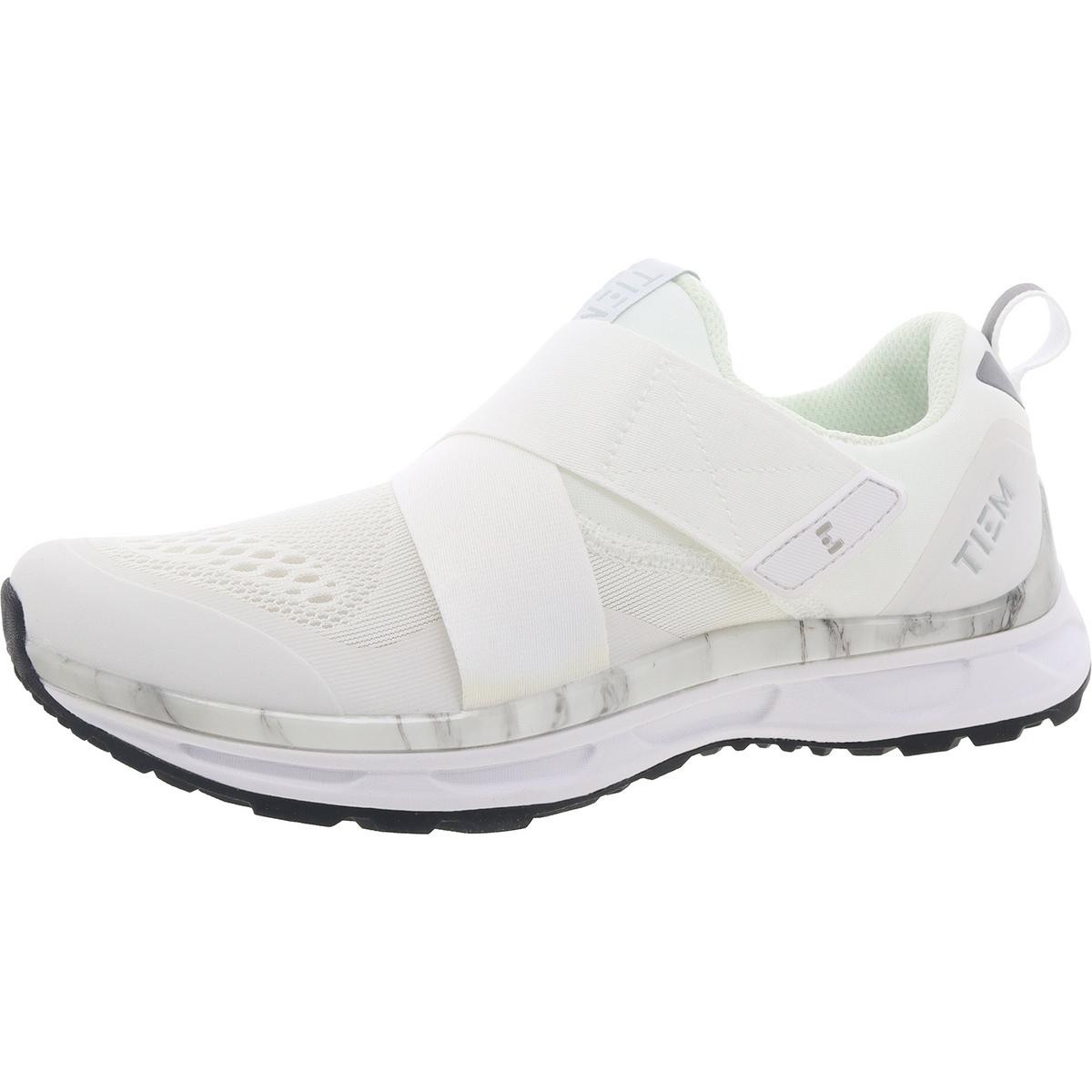 Женские белые кроссовки для бега и тренировок с сетчатой вставкой TIEM 6.5 Medium (B, M) BHFO 1468