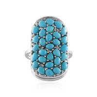Cavill Ring Sterling Silber 925 Turquoise 4,2Ct Oval Tropfen Cabochon
