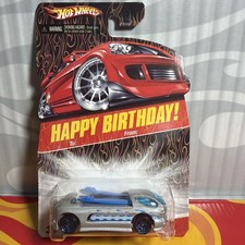 Hot Wheels 2008 Happy Birthday Deora II Silver Blue Wheels Surfboards NIP N1163