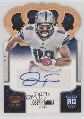 2013 Panini Crown Royale 4/99 Joseph Fauria #178 Rookie Auto RC 0f6