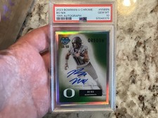 Bo Nix 2023 Bowman U Crome PSA 10 Card Grade POP 14 1955 Autograph 55/99 #55BBN