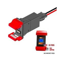 Dual USB Quick Charger Type A Type C Socket Rocker Switch Style Charger Blue