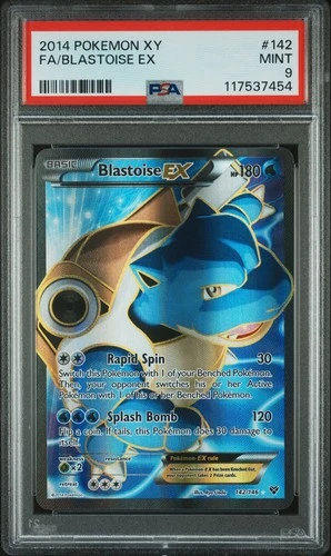 PSA 9 Blastoise EX 142/146 Full Art Pokémon XY Base Set 2014 English Mint
