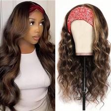 Comfair Ombre Headband Wig Human Hair 4/27 Highlight Body Wave Headband Wig