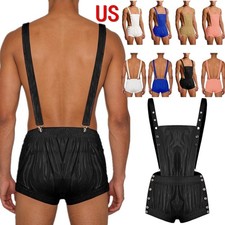 US YiZYiF Men Incontinence Bodysuit Plastic Bib Jumpsuit Special Needs Clothing